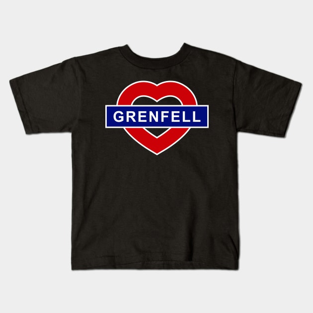 love grenfell Kids T-Shirt by superkwetiau